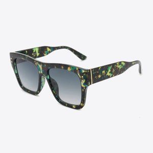 UV400 Patterned Polycarbonate Square Sunglasses